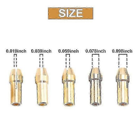 3 Set 0,5-3 mm Mässingsborrchuck Liten Elektrisk Borr Bits Hylsa Passar För Verktyg 3 Storlekar -2,0 mm 2,35 mm FSM