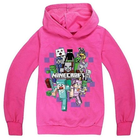 Minecraft Tryk Børn Drenge Piger Hoodie Casual Langærmet Hættetrøje Topper 5-12 År