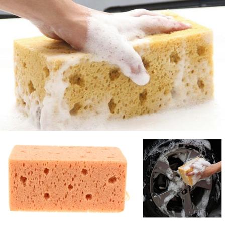 1 Stk Car Styling Wash Svamp Myk Stor Rengjøring Honeycomb Coral Yellow One Size