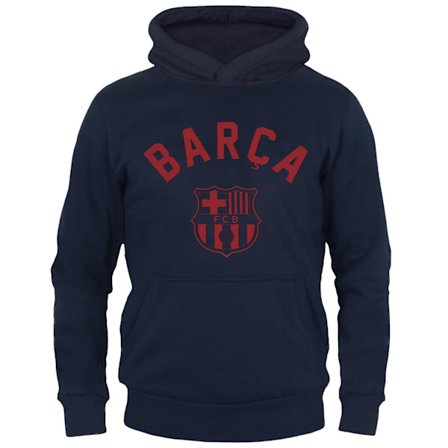 FC Barcelona Fleece Hoodie för Pojkar 6-7 År Marinblå
