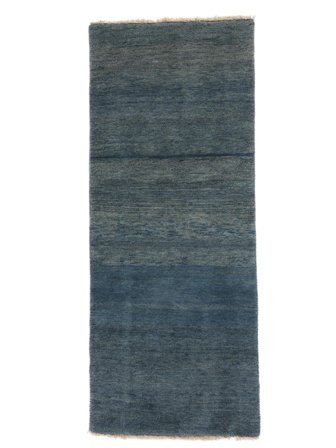 Hand Knotted Gabbeh Persia Fine Rug 79X197 Wool Black/Dark Blue Small