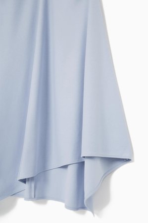 COS Women's Abito Midi Arricciato Con Orlo Asimmetrico in Blu