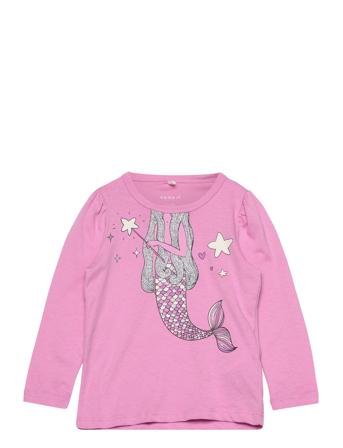 Nmfluiava Ls Top Camp Langærmet T-shirt Lyserød Name It