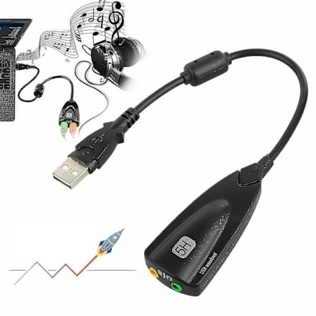 Usb 2.0 till 3,5 mm mikrofon/hörlursuttag extern 7.1-kanals ljudkort nytt