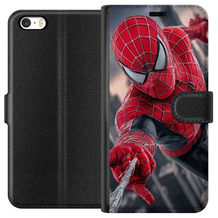 Yhteensopiva Lompakkokotelo Apple Apple iPhone 5 Dynaaminen Spider-Man-kuvaus toimintanäkökulmasta, supervoimien teema liikkeen energialla ja elokuv