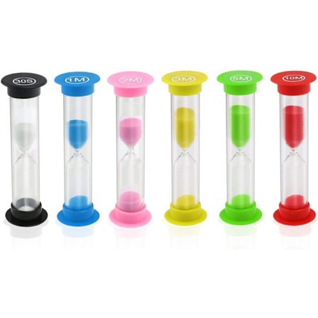 Sand Timer,6Pcs Fargerik Timeglass Sandglass Sand Clock Timers Sett 30sek /