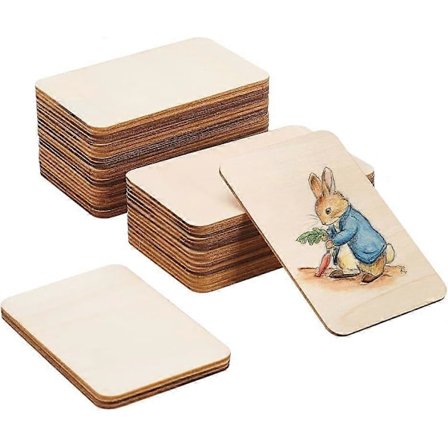 30 stk. Ubehandlede Træstykker 11x7 cm Firkanter Blank Naturligt Træ Skiver Ubehandlede Træ Kop Underlag Rektangel Blank Træudskæringer til 