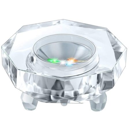 Flerfärgad kristall LED-ljusbas automatisk blinkande basfärgutställning stativ upplyst displayplatta med plan yta