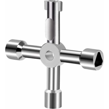 4-vägs multifunktionell elektrisk grind gasmätare skåpnyckelöppnare (silver)