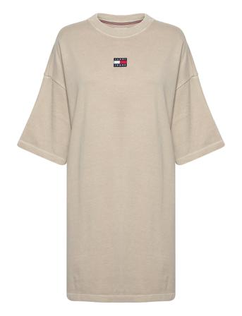 Tjw Essential Badge Tee Dress Beige Tommy Jeans