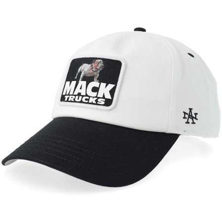 American Needle - White adjustable Caps - Mack Trucks Roscoe White/Black A-Frame Adjustable @ Hatstore