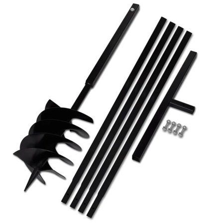 vidaXL Jordborr 200 mm Stål inkl. förlängningsrör 5 meter