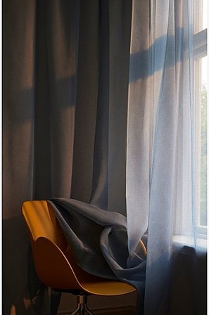 Jotex - Szyta Na Miarę Transparentna Zasłona Niebieski denim - KIRA - Kup Zasłony ifiranki firmy Jotex