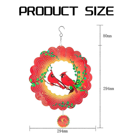 Vindspinner Metall 3D Roterende Vindklokker Luksus Kunst Hage Hengende Utendørs Dekor