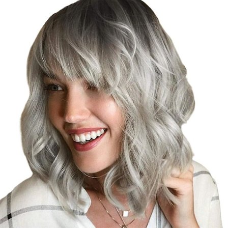 Naisten lyhyet kiharat peruukit otsatukka aaltoilevat hiukset juhla- ja cosplay-peruukit