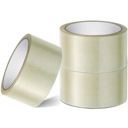 Transparent pakketape 48 mm x 66 m stærk ekstra klæbrig lav støj til pakkekasser og langtidsopbevaring 3 ruller kompatibel med alle mærker