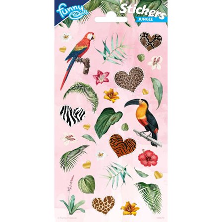 Jungle 30 stk klistermærker klistermærke tukan papegøje