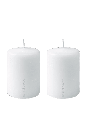 Georg Jensen Blockljus Ø60, 2-pack Ljus & ljusstakar Unisex Vit 10 CM
