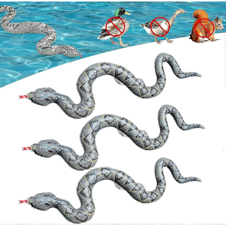 3 st Uppblåsbara Ormar För Pool För Att Hålla Fåglar Borta, Flytande Ormar För Pool Med Pump, Falska Ormballonger Pooltillbehör Skämtrekvisita