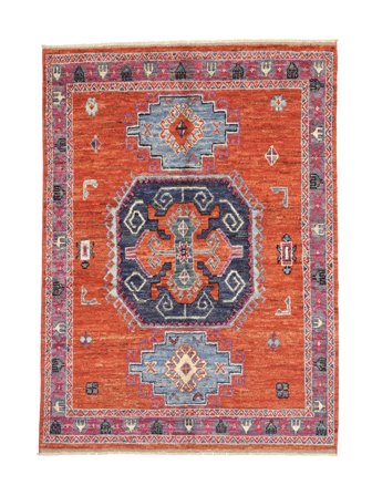 Kazak Fine Rug 148X197 Dark Red/Red Wool, Afghanistan