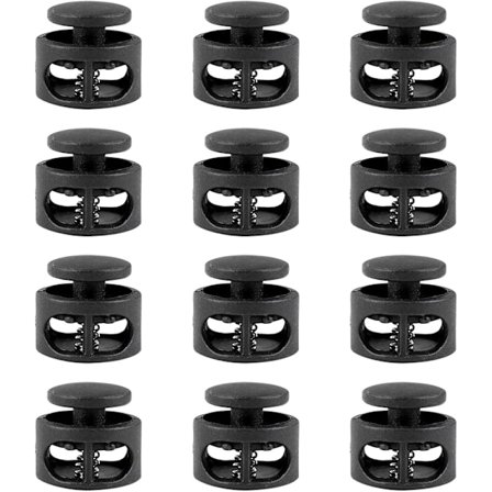 12 stk. Plastik Snorestopper, Enkelt Hul Snorestopper til Ø5mm Snore, Hurtigudløserclips til Tøj, Rygsække, Telte, Sy Tilbehør - 17