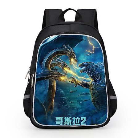 Godzilla Print School Bag Kids Waterproof Backpack #1 Y