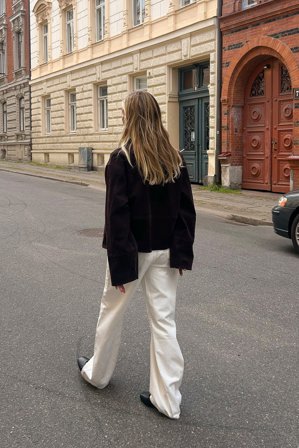 NA-KD Jacke aus Kunst-Wildleder mit Reißverschluss - Kunstlederjacken - Braun - EU 34