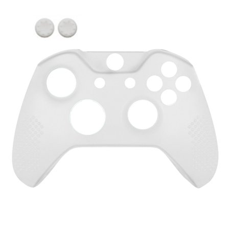 Gamepad Silikonfodral Cover Halkfri Spelkontroll Skyddande Cover med Tangentknappar för XBOX ONE Slim Vit