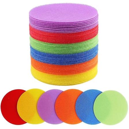48-paketti 10 cm mattomerkkiä nylonia luokkahuoneille, päiväkodeille, kuntosaleille - 6 väriä