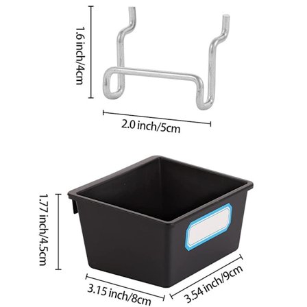 1/6 sæt Pegboard Bins Kroge og etiketter 1SET