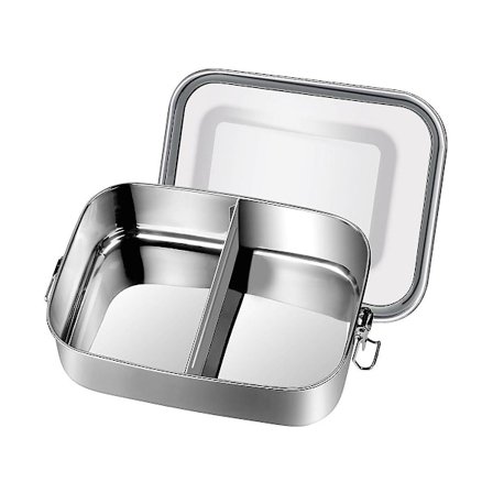 Ruostumattomasta teräksestä valmistettu lounasrasia, 1200 ml:n lounasrasia, vuotamaton irrotettavalla väliseinällä, lounasrasiat, 