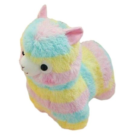 Regnbue Alpaka Dukke Stribet Græs Mud Hest Guddommelig Dyr Plys Legetøj Farverig Alpaka