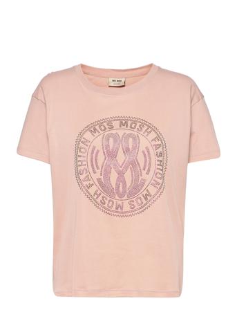 Leah Holi O-Ss Tee T-shirt Top Lyserød MOS MOSH