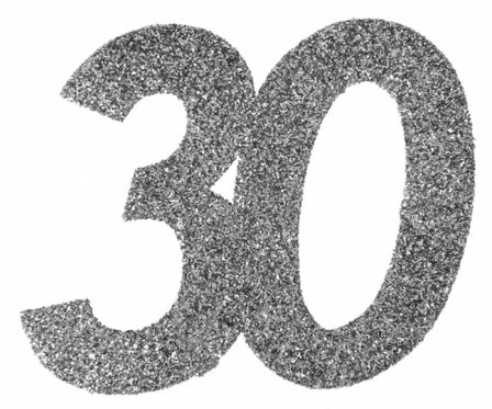 Konfettikoriste hopea 30-v, 6-pack