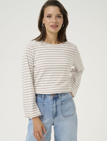 Kaffe Kaliddy 3/4 Sleeve Blouse - Beige - M