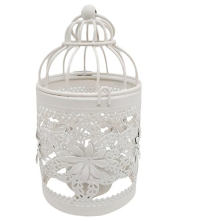 Marokkansk Rund Lysestager Lys Lanterne Dekoration Hvid