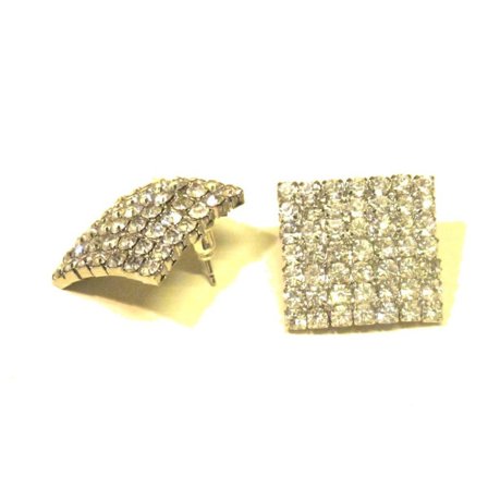 Firkantede øredobber - hvite steiner