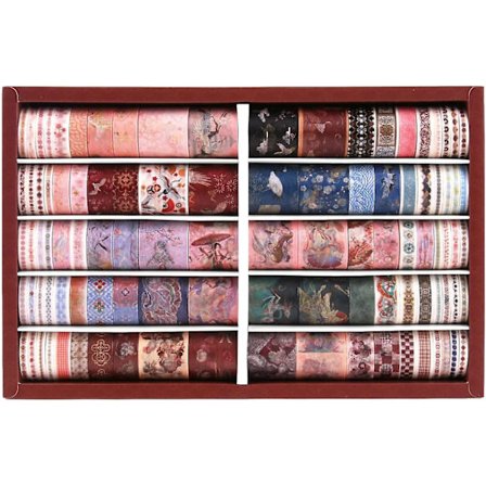 100 rullar Washi-set med flera mönster Washi-tejp Tejp Dekorativt papper Maskeringstejp för DIY-journalplanerare