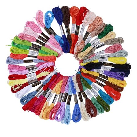 Broderigarn 50 färger – 100 % bomullsgarn