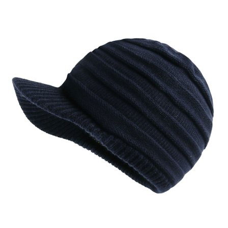 Unisex vinterhatter med visir Varm skihue-Mørkeblå -Striped St