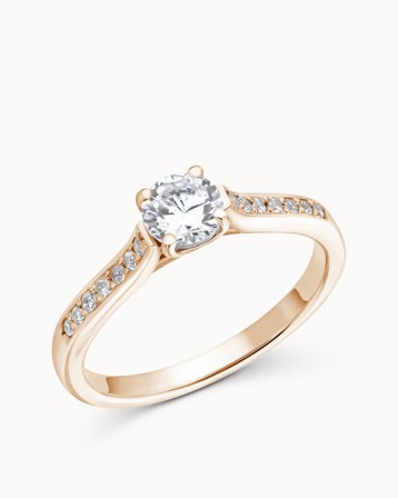 Sidestensring Evelyn 18K Rosaguld Naturlig Diamant 0.30 Carat - Forlovelsesringe & Vielsesringe hos Vanbruun