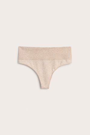 Kappahl | Sømløse stringtruser Melert beige L | Melert beige