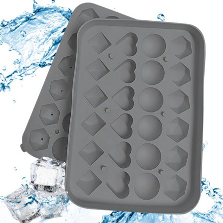 3D Hjerte & Diamant Silikone Isforme - Perfekte Isterninger til Drikkevarer