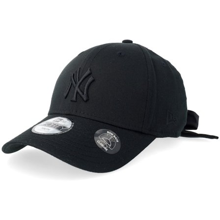 New Era - Kids New York Yankees Bow Back 9FORTY Black Adjustable Adjustable Black Cap - MLB @ Hatstore