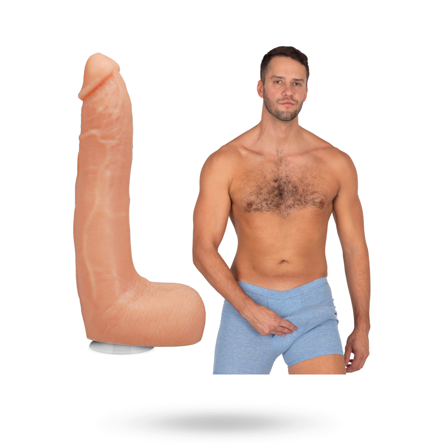 Doc Johnson: Dan Damage - Realistic ULTRASKYN Dildo 25 cm - Vanilla - Vuxen.dk: For hende