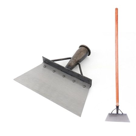 Multifunktionell skyffelhuvud Robust gård ogräsrensningsverktyg för rengöring av mossa skräp