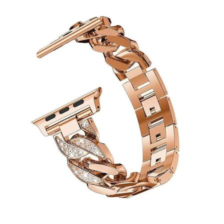 Bling-rem för Apple Watch 38 mm 40 mm 41 mm män kvinnor strasslegering länkband iWatch serie 7/6/5/4/3/2/1/se metallarmband (r