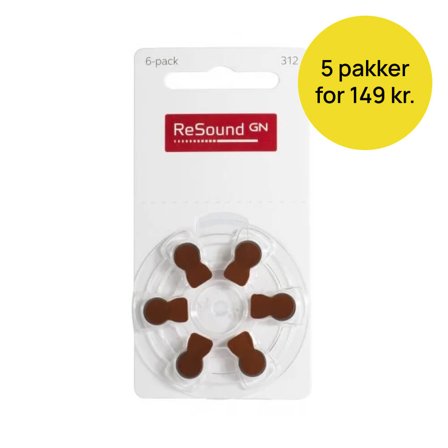 GN ReSound 312 batterier