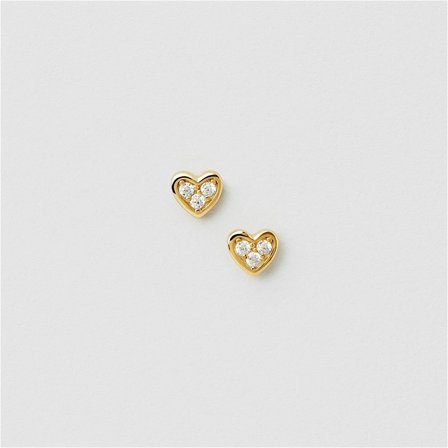 Bling Heart Studs - 18K VERGOLDETES STERLINGSILBER