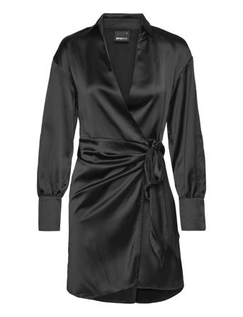 Kim Satin Dress Lyhyt Mekko Musta Gina Tricot